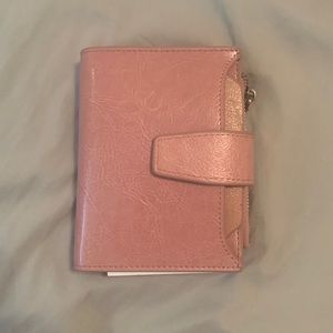 faux leather pink wallet